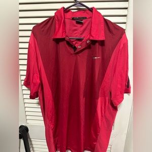 Tiger Woods Red Nike Golf Shirt Size Large